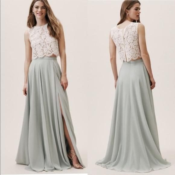NWT BHLDN Chateau Maxi Skirt in Sage Green Size Small - Picture 1 of 14